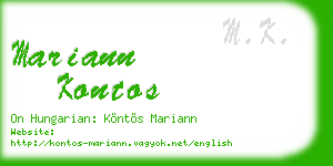 mariann kontos business card