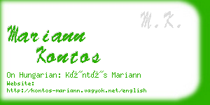 mariann kontos business card